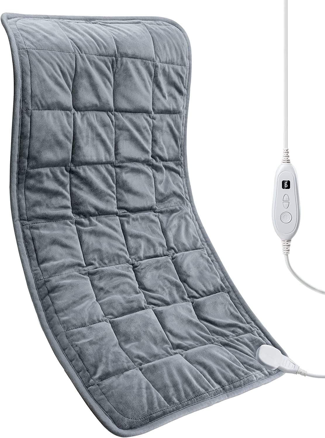 Almohadilla térmica pesada de 17 x 33 pulgadas XXXL para aliviar el dolor de espalda, 5 libras con 6 ajustes de calor, almohadilla térmica de