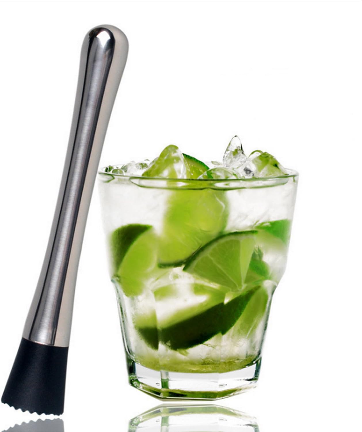 Juego de 2 cucharas mezcladoras y pajitas de acero inoxidable con barra de cepillo de limpieza para preparar cócteles sabrosos con facilidad