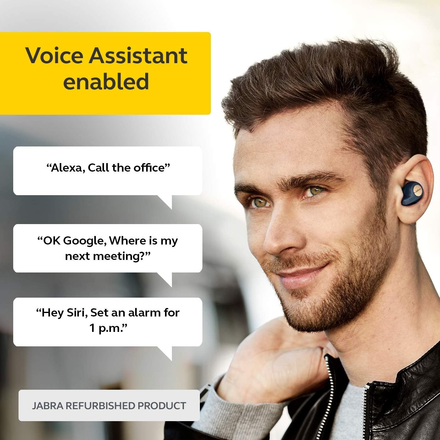 Jabra Elite Active 65t Auriculares deportivos inalámbricos con compatibilidad con Alexa con funda de carga (renovados) Negro