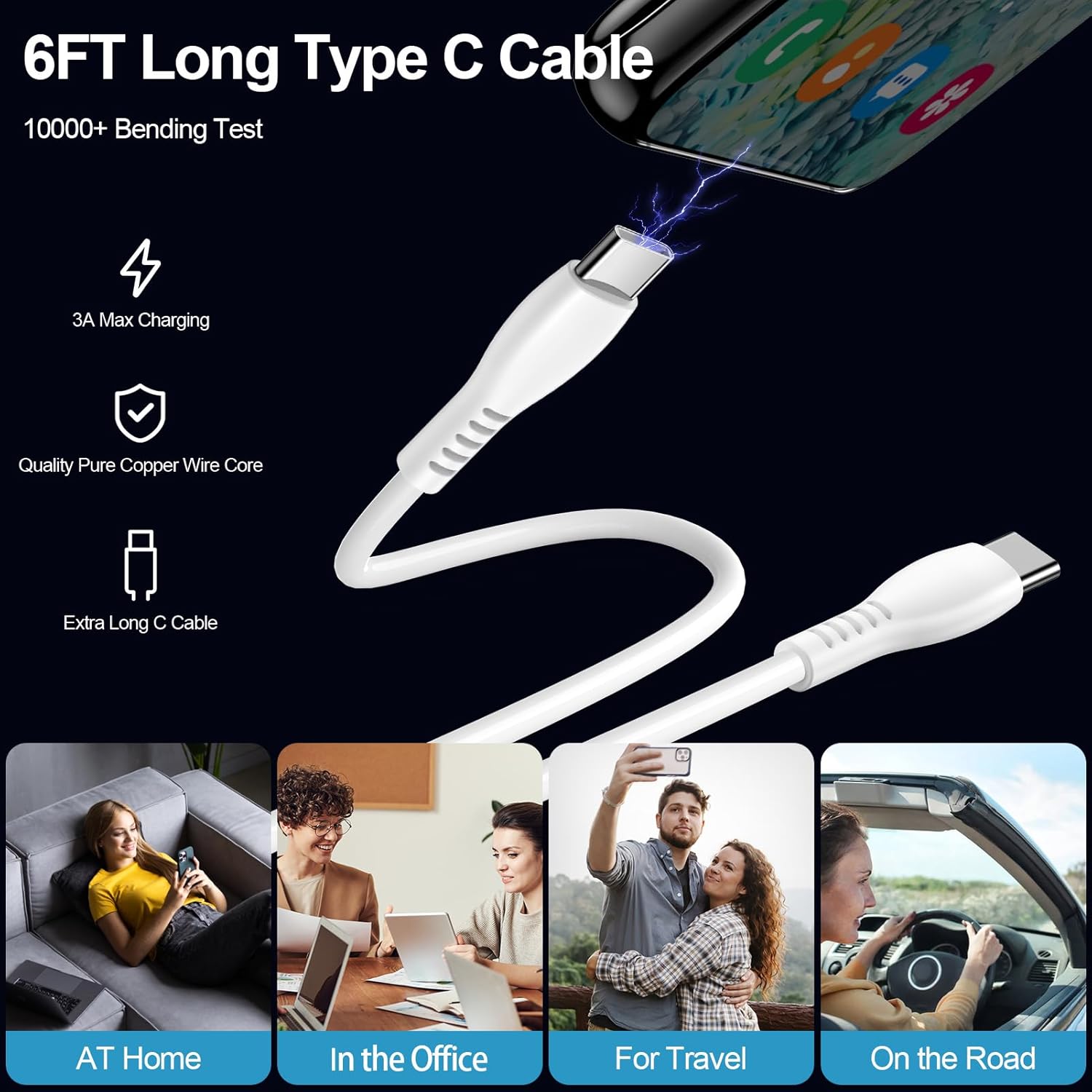 Cargador súper rápido de 25 W, tipo C, 2 puertos, puerto USB C, bloque de carga para Samsung Galaxy A14 5G A54 A13 A53 A03S S21FE Z Flip5 Z Fold5,