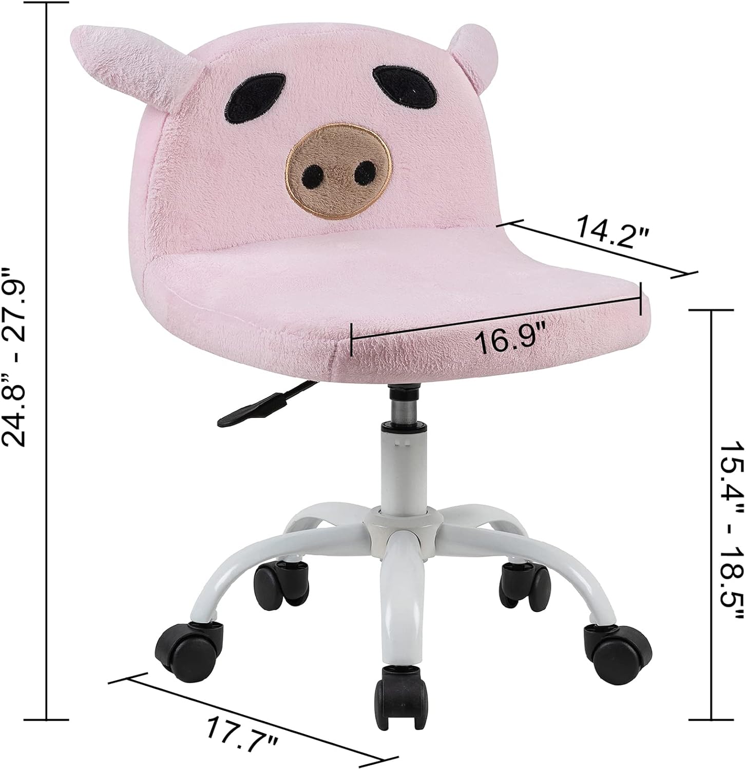 LEEJAY Silla de escritorio mullida para niñas adolescentes  Silla de computadora de niña elegante con base de metal blanco  Silla ergonómica