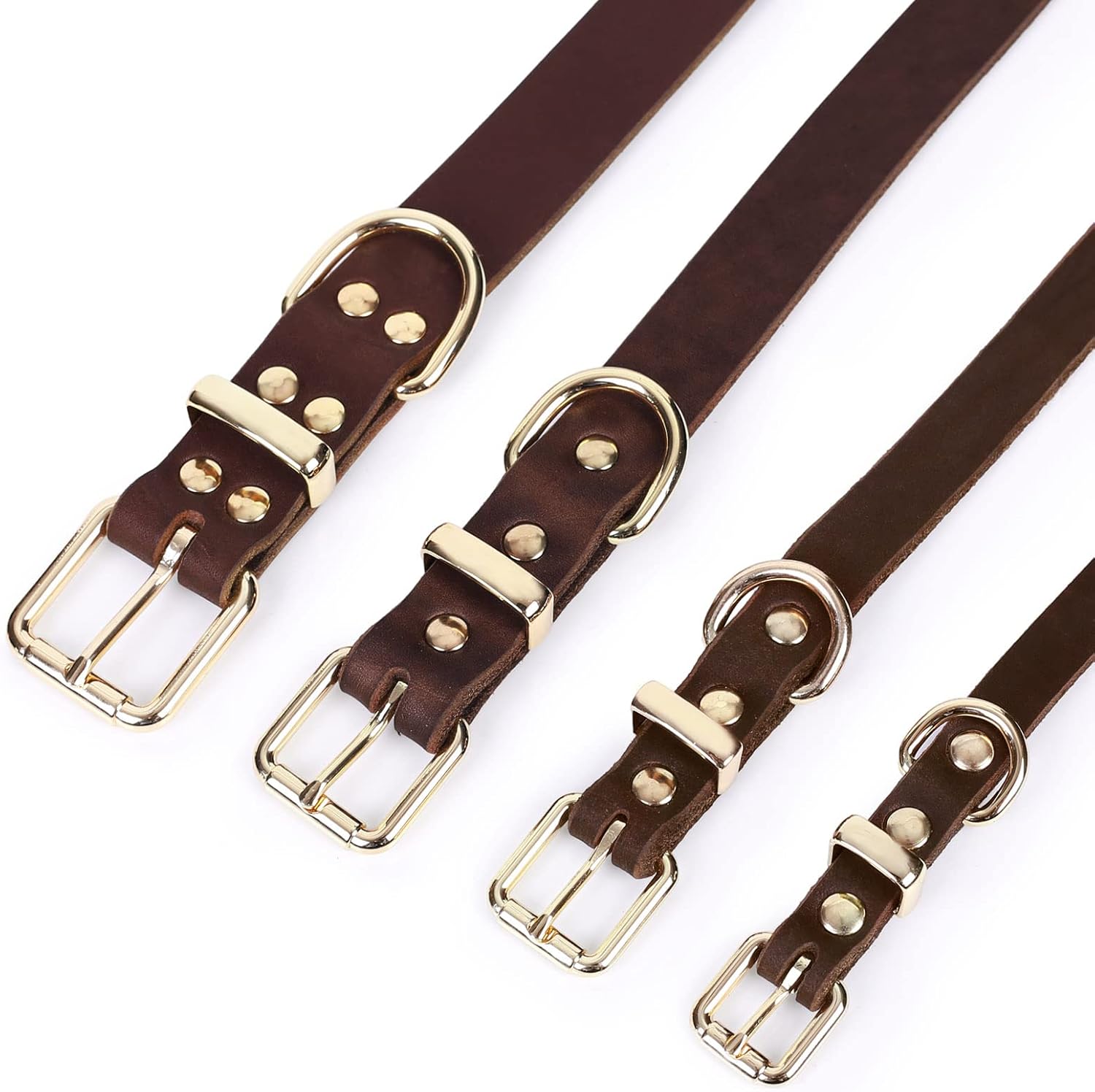 Guiding Star Juego de correa y collar de cuero de 6 pies, correa de perro de cuero trenzado suave de 6 pies con collar de perro ajustable, juego de