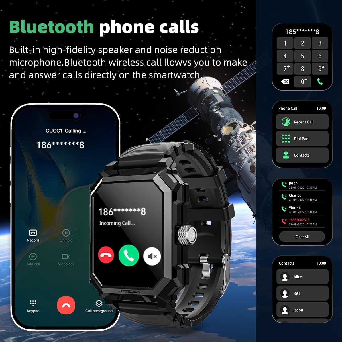 Alpha Gear – Relojes inteligentes militares para hombre, tácticos, resistentes al agua, 5 ATM, resistente al agua, duradero, rival, rastreador de