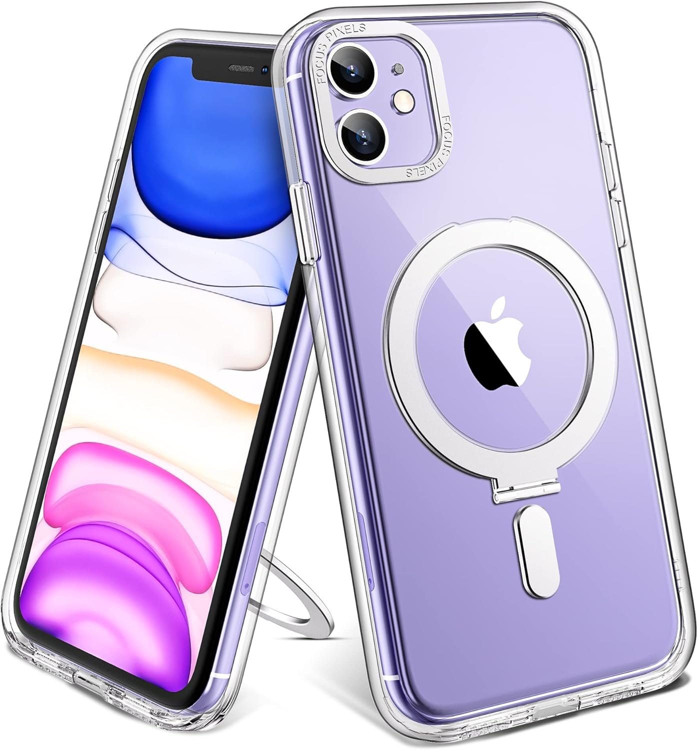 Funda para iPhone 12 y iPhone 12 Pro con soporte magnético invisible compatible con MagSafe protector transparente iPhone 12 y 12 Pro funda de