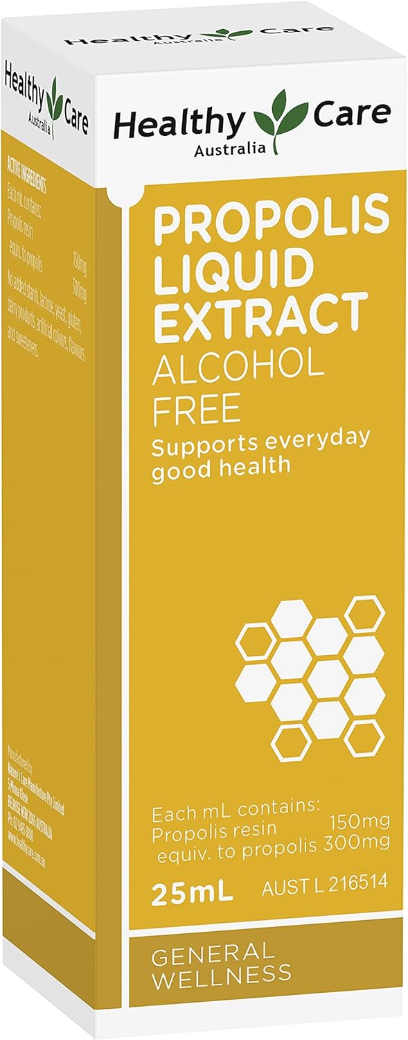 Healthy Care Extracto líquido de propóleos sin alcohol, 0.8 fl oz, fabricado en Australia