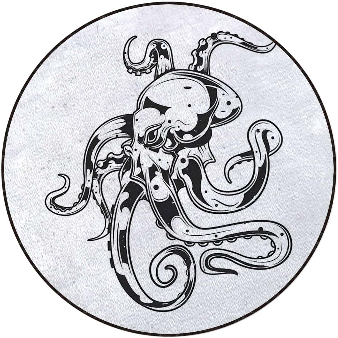 Kraken – Tapete para silla de piso de madera dura, con cancelación de ruido, tapete redondo antideslizante para silla de oficina, para el hogar,