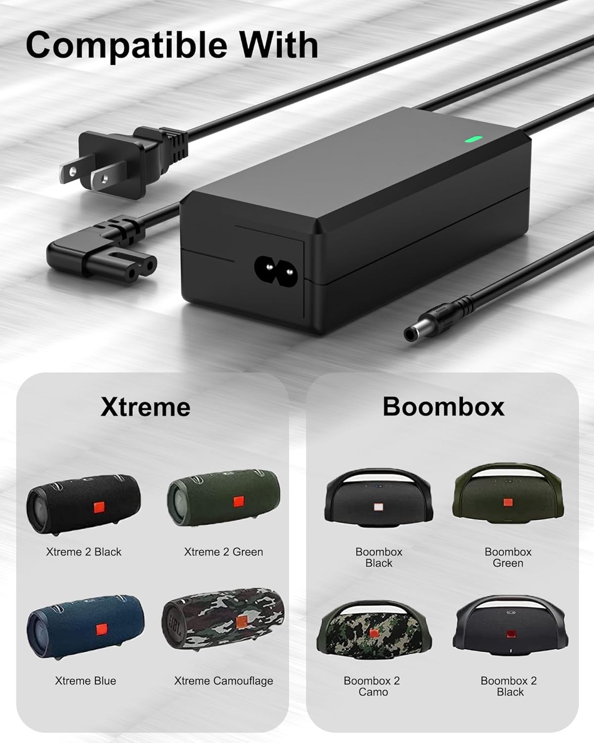 para JBL Charger, cable de alimentación de 19 V compatible con JBL Xtreme 2, Boombox 2, Boombox 1, Xtreme Special Edition Altavoz Bluetooth
