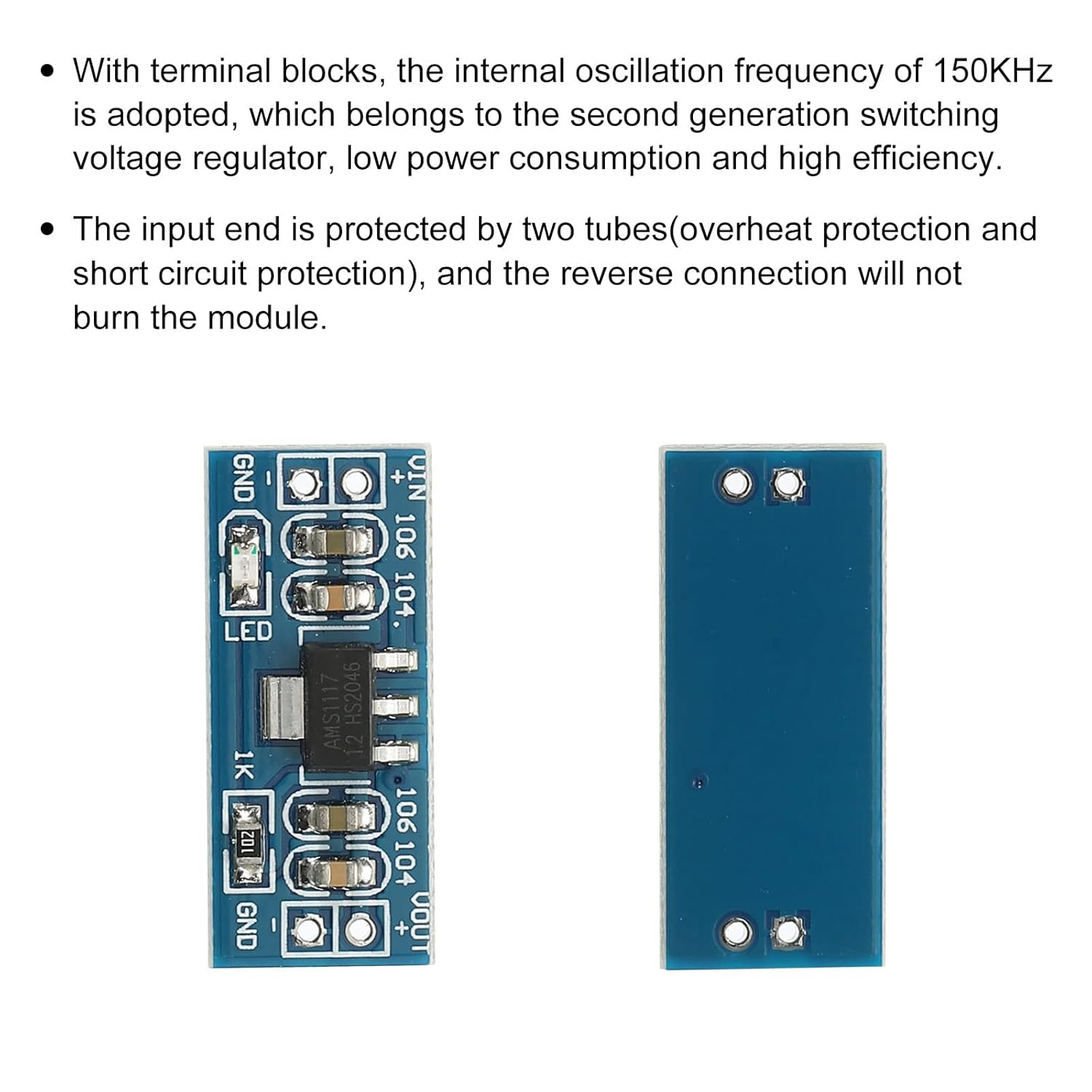 MECCANIXITY Convertidor de corriente CC-CC AMS1117 2.5-12V a 1.2V 0.8A, azul para transformadores de potencia con pasador de frecuencia, paquete de