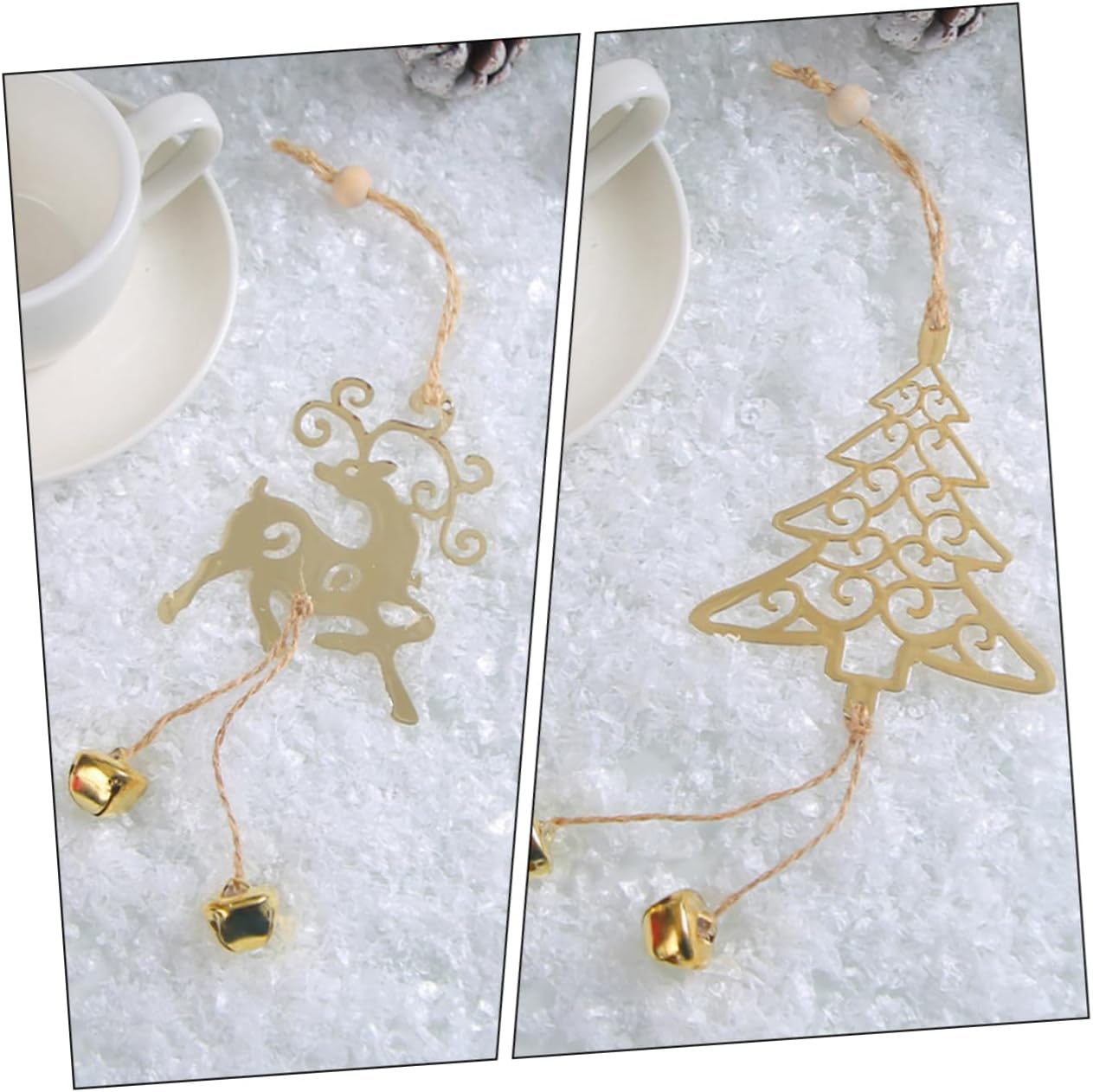 3 adornos de Navidad, adornos de metal, decoración de Navidad, decoración del hogar, árbol de Navidad, letrero colgante de deseo, adornos colgantes