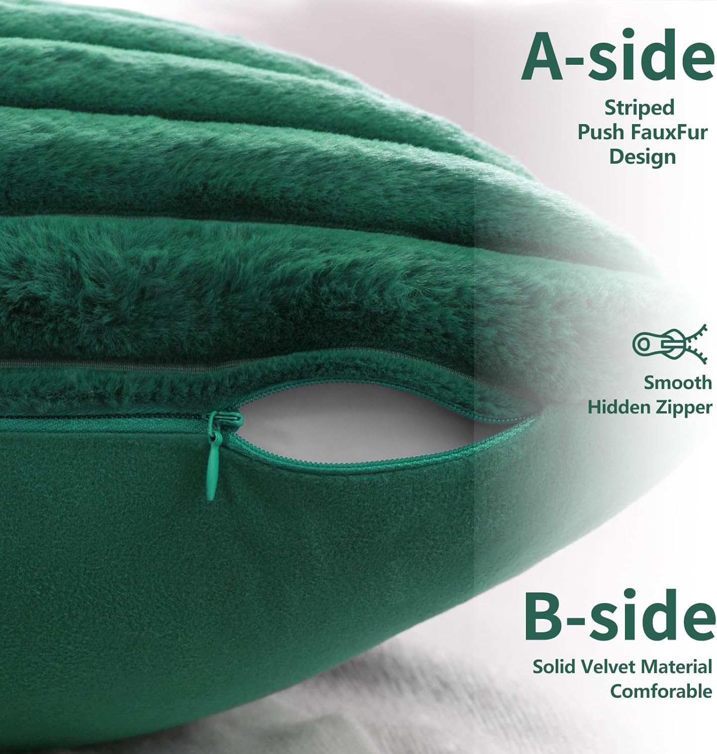 Pallene Juego de 2 fundas de almohada de felpa de piel sintética de 16 x 16 pulgadas, fundas de almohada decorativas de lujo, suaves y esponjosas a