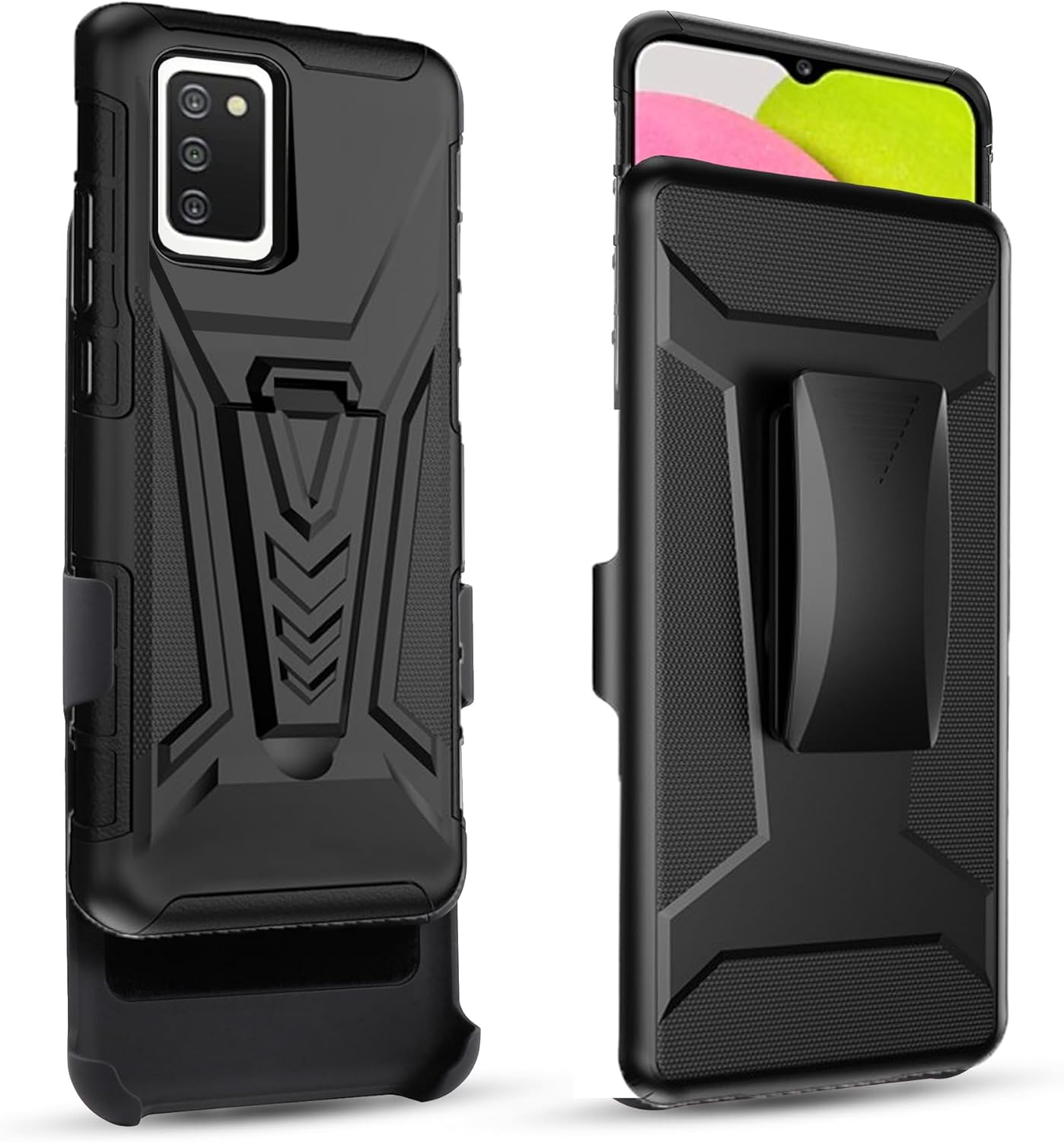 Asuwish Funda de teléfono para Samsung Galaxy A03s, versión de EE. UU. 5G 2022 con clip para cinturón, soporte híbrido, resistente, resistente,