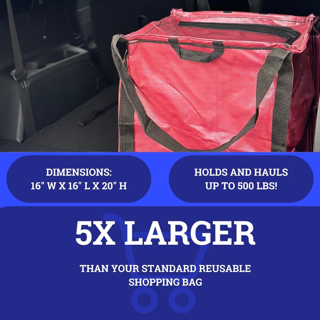 DURASACK Bolsa de almacenamiento resistente con cremallera superior de 22 galones, bolsa de mudanza de polipropileno tejido resistente, diseño