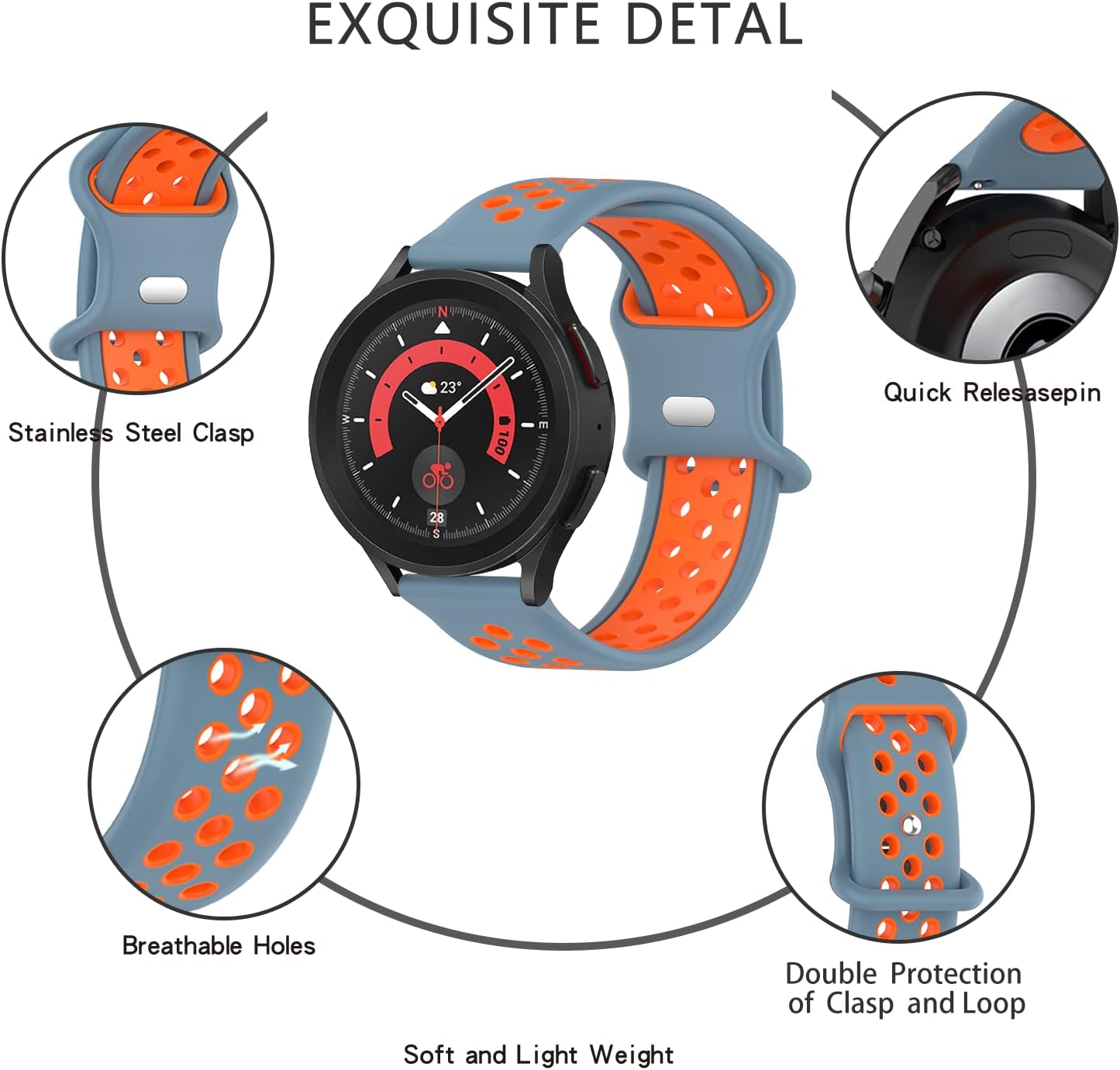 Geageaus Correas de arcoíris de 0.78 pulgadas compatibles con Samsung Galaxy Watch 6Galaxy Watch 5Galaxy Watch 4Active 2 de 1.575 pulgadas y 1.732