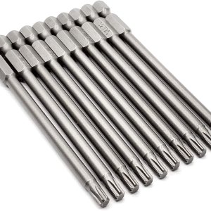 Juego de 10 puntas de destornillador de cabeza Torx T25 de 4″100 mm, vástago hexagonal de 14 pulgadas con ranura de liberación rápida, kit de Juego de 10 puntas de destornillador de cabeza Torx T25 de 4″100 mm, vástago hexagonal de 14 pulgadas con ranura de liberación rápida, kit de