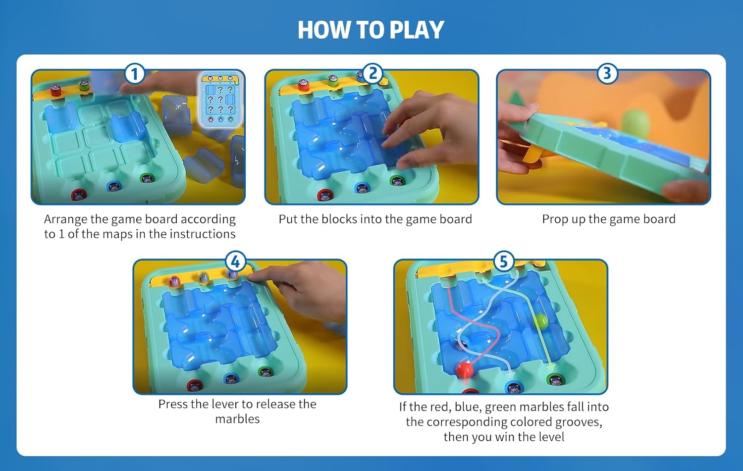 Juego de solución Marble Run, juguete educativo STEM para niños y niñas, juego de construcción de rompecabezas, cumpleaños, impulsa el pensamiento