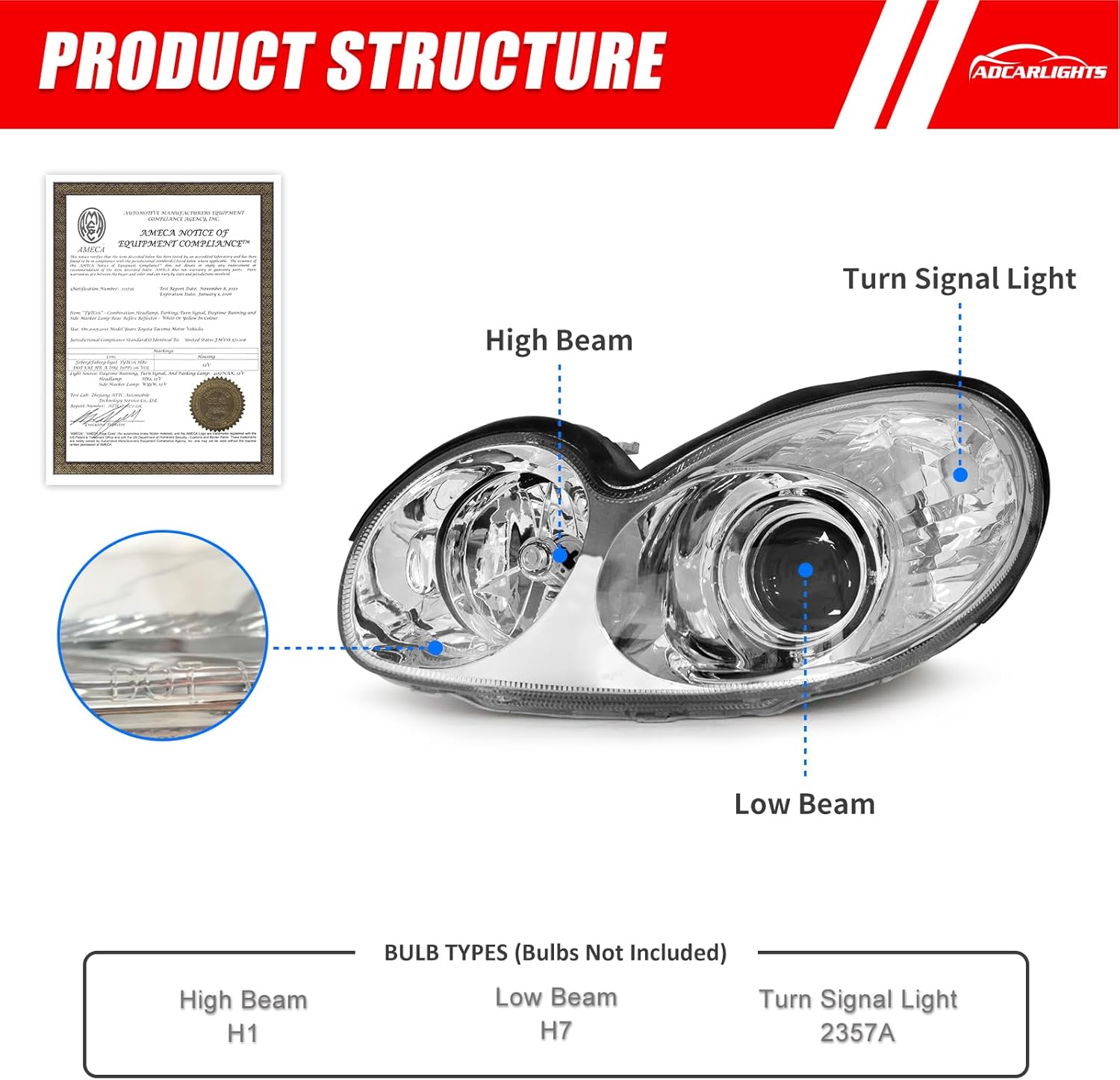Compatible con faros Hyundai Sonata 2002 2003 2004 2005 para faros delanteros Sonata 02 03 04 05 con carcasa cromada, par de repuesto de lentes