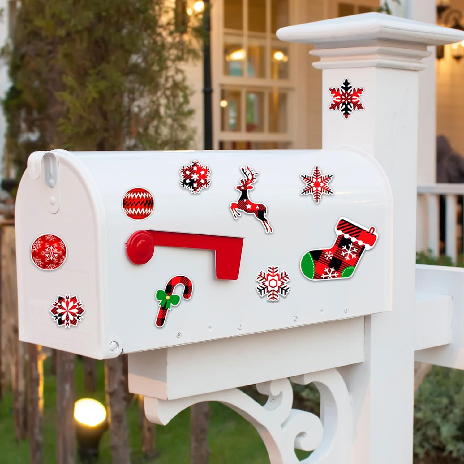 Imanes de Navidad para puerta de garaje, 38 piezas, decoración magnética grande de Feliz Navidad, murales magnéticos reflectantes para automóvil,