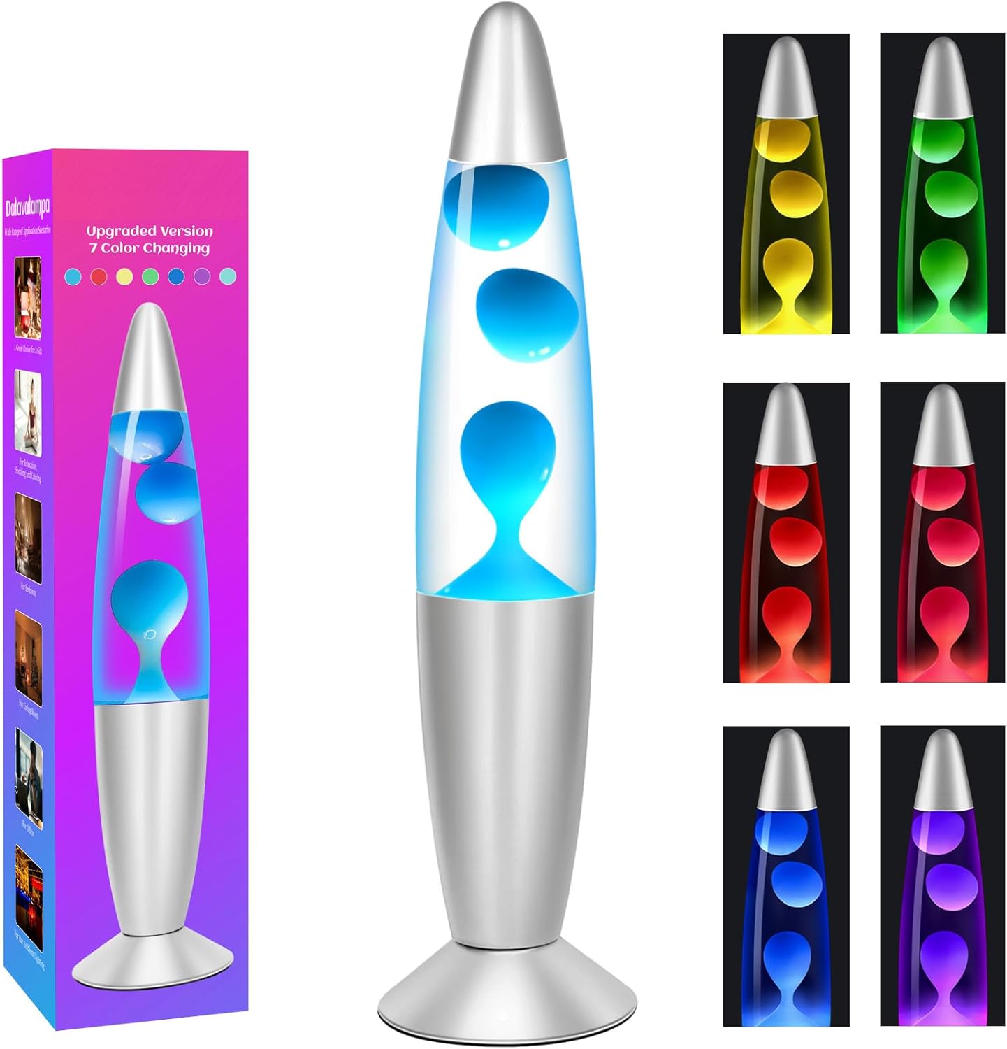 Lámpara de movimiento líquido LED de 7 colores que cambian de color, luces nocturnas líquidas de 13 pulgadas para niños y adultos, decoración del