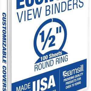 Samsill (18517) – Carpeta de 3 anillos redondos de 12 pulgada, fabricada en los EE. UU., con cubierta transparente personalizable para insertos, Samsill (18517) – Carpeta de 3 anillos redondos de 12 pulgada, fabricada en los EE. UU., con cubierta transparente personalizable para insertos,