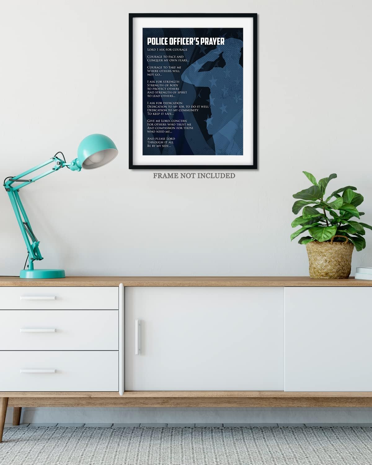 Arte de pared de oración de policía, impresiones de aplicación de la ley, regalos de oficial de policía, graduación de la academia de policía,
