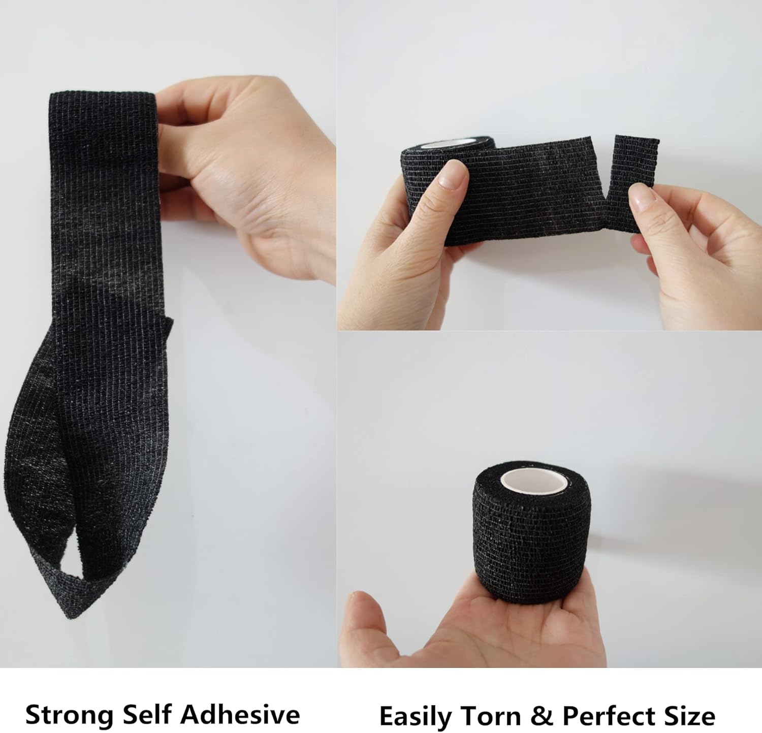 Paquete de 6 vendajes cohesivos de 2 pulgadas, cinta autoadhesiva autoadhesiva autoadhesiva transpirable para muñeca, tobillo, deportes, tatuaje (5