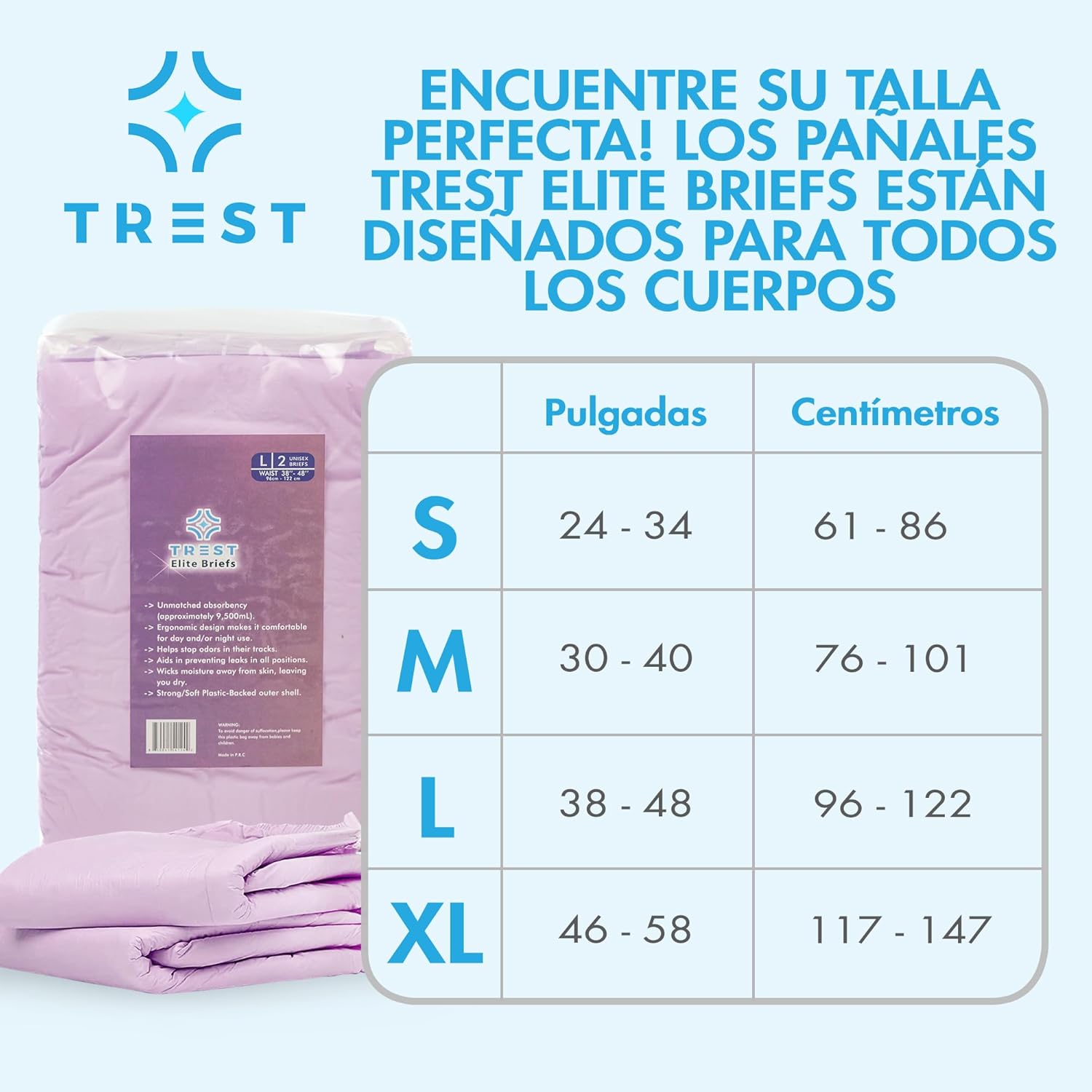 TREST Elite – Calzoncillos para hombres y mujeres, pañales nocturnos para incontinencia, absorción de élite, cómodos, neutralizantes de olores y