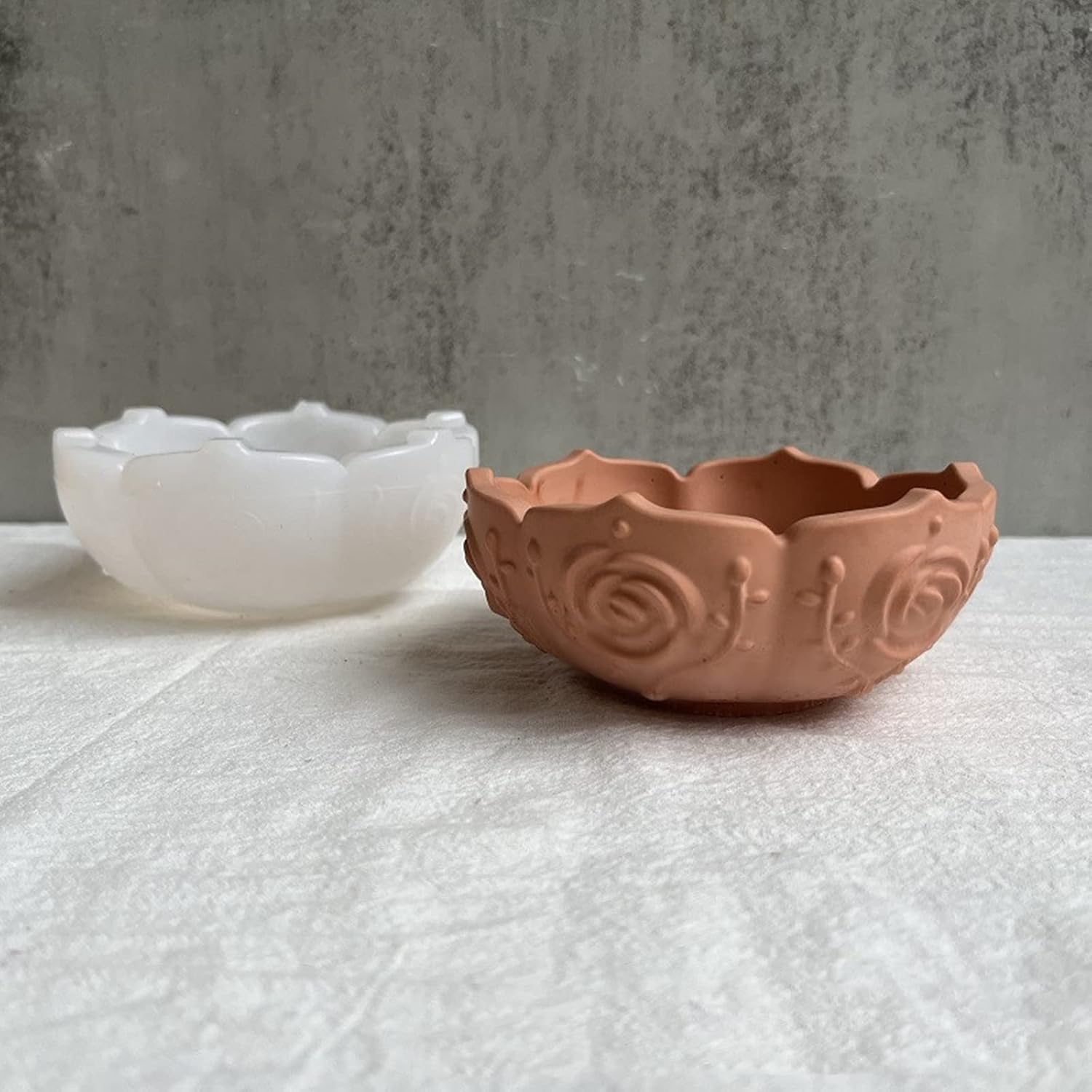 Lotus – Molde de silicona para macetas de concreto, molde de silicona para suculentas, jarrón, bandeja de plato, molde de resina epoxi