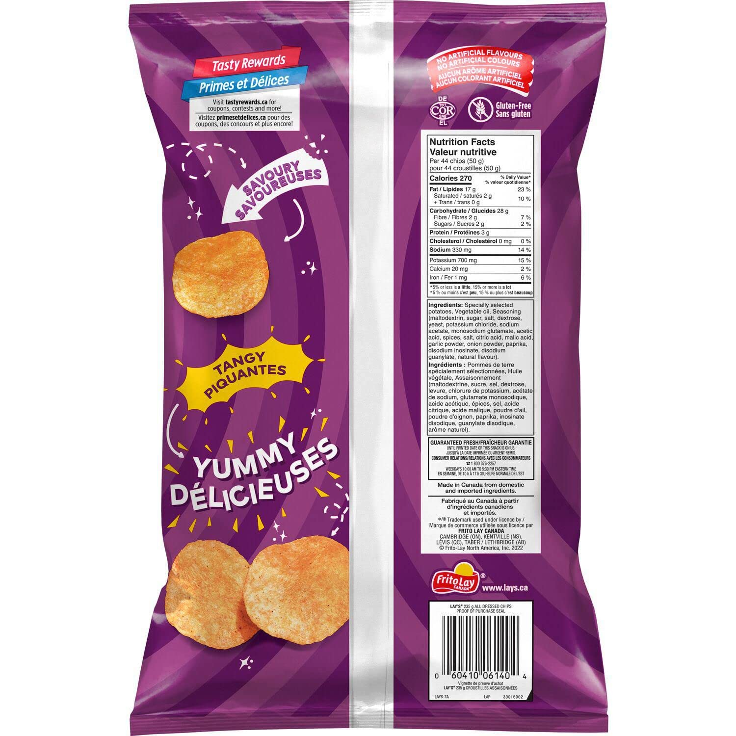 Lays All Dressed Potato Chips Family Bag 235g8.2oz (enviado desde Canadá)