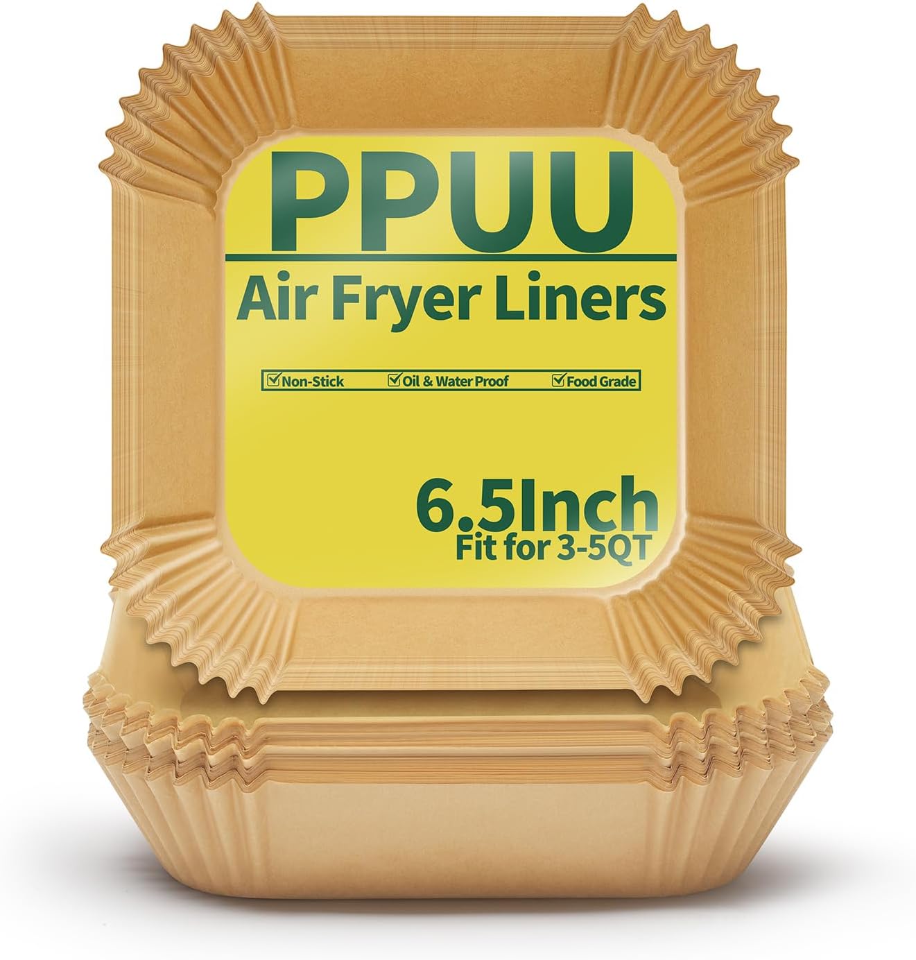 Forros desechables para freidora de aire, papel pergamino para freidora de aire de 6.5 pulgadas, compatible con COSORIChefmenInstantPot 3-5QT