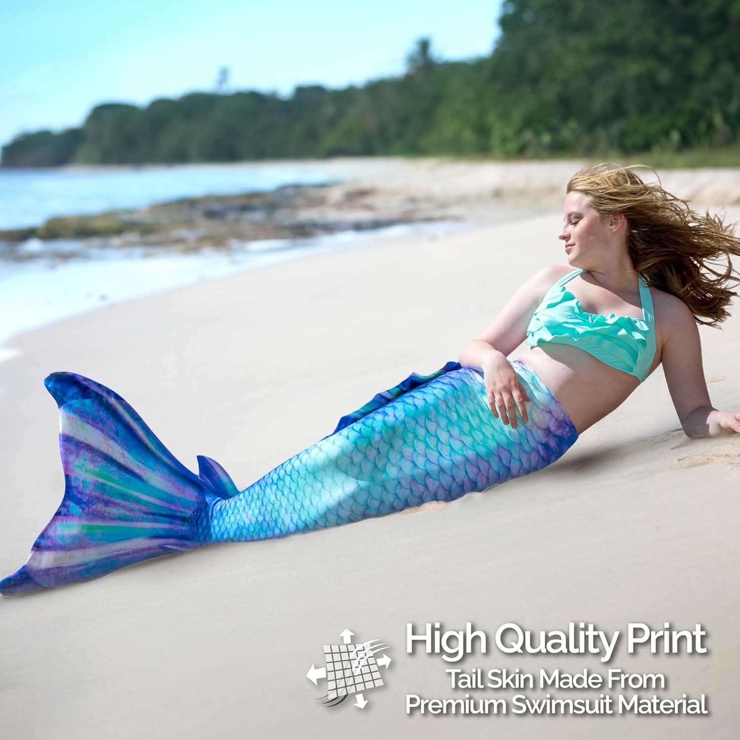 Fin Fun Atlantis Mermaid Tail for Swimming, Monofin Included – Adult & Teen Sizes