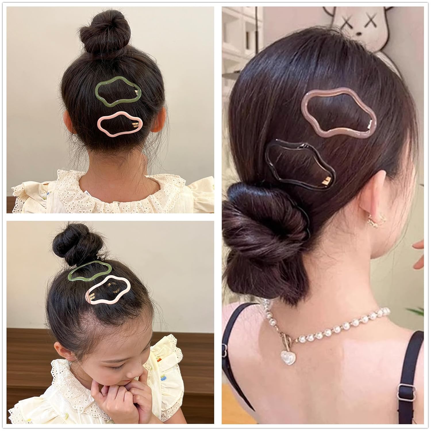 5 pinzas para el cabello a presión, antideslizantes, accesorios para el cabello para mujeres, clip hueco en forma de nube, pinzas para el cabello