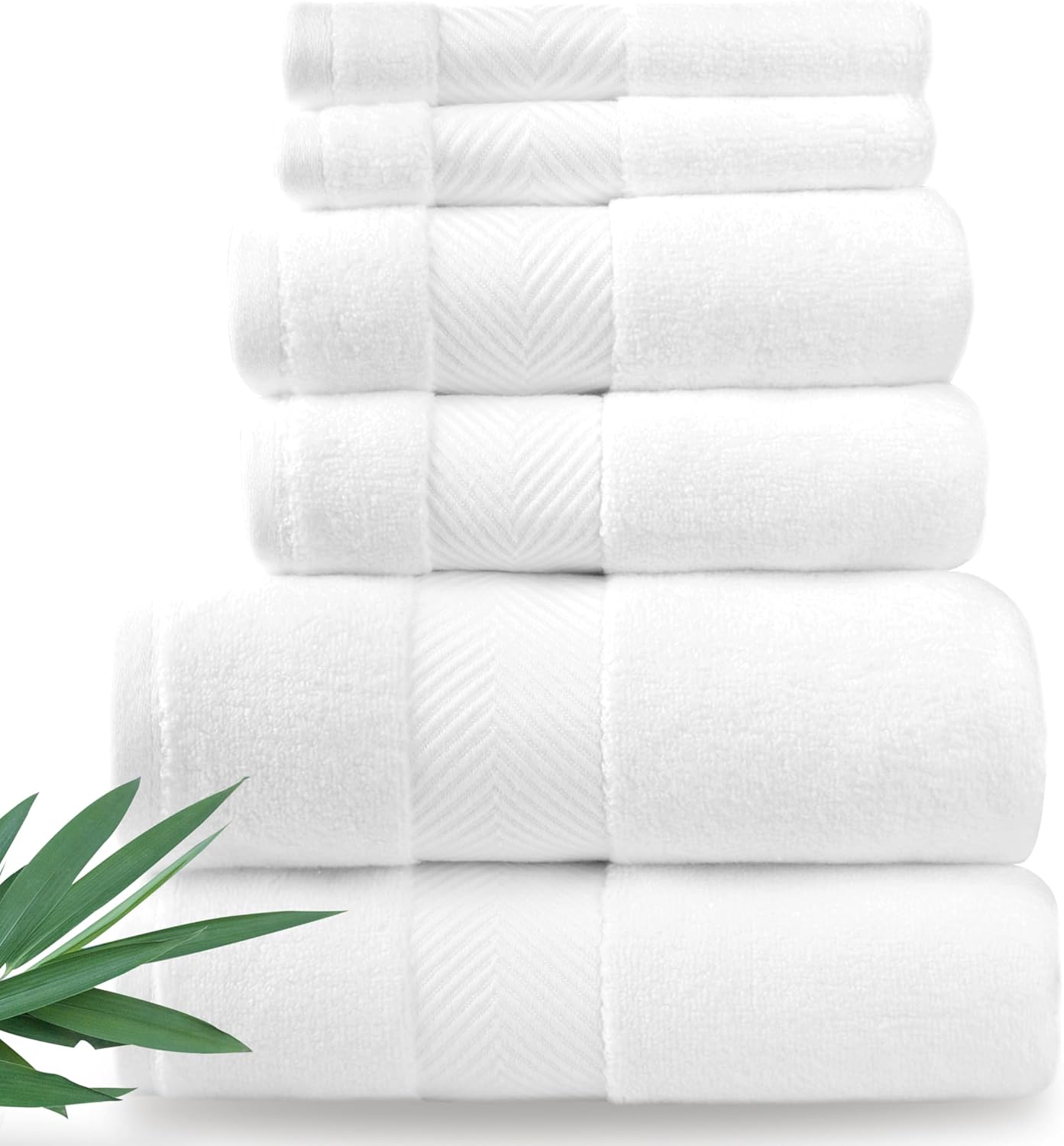 Toallas de baño de bambú de lujo, ultra suaves y afelpadas, toallas extra grandes de 700 GSM, absorbentes y de secado rápido, juego de 6 toallas