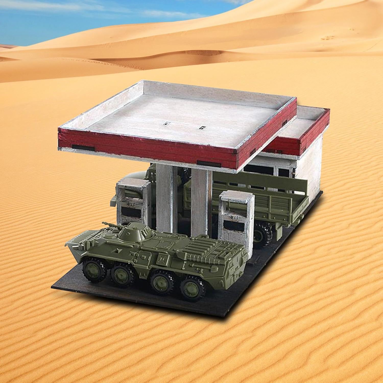 172 164 Kits de modelos de construcción, desmontaje rompecabezas 3D pintura de bricolaje, escena de arquitectura de gasolinera para accesorios de