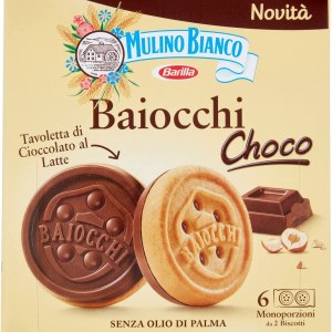 3x Mulino Bianco Baiocchi choco biscotti al cioccolato, frollini e tavolette di cioccolato al latte con nocciole, ottimi come merenda 5.08 oz 3x Mulino Bianco Baiocchi choco biscotti al cioccolato, frollini e tavolette di cioccolato al latte con nocciole, ottimi come merenda 5.08 oz