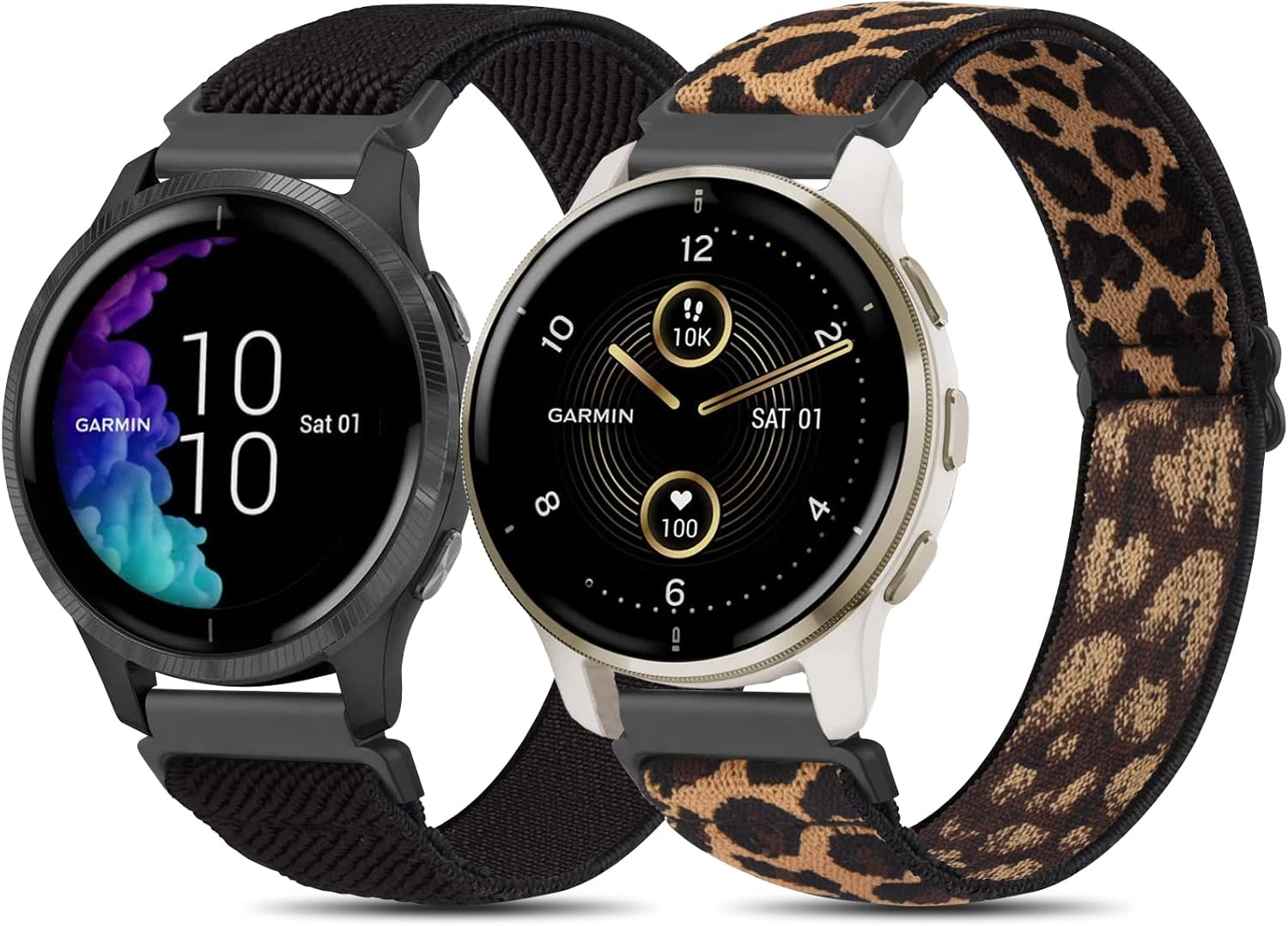 Bandas para Garmin Venu  Venu 2 Plus  Venu Sq Watch Band para mujeres y hombres, paquete de 2 correas de repuesto elásticas suaves ajustables para