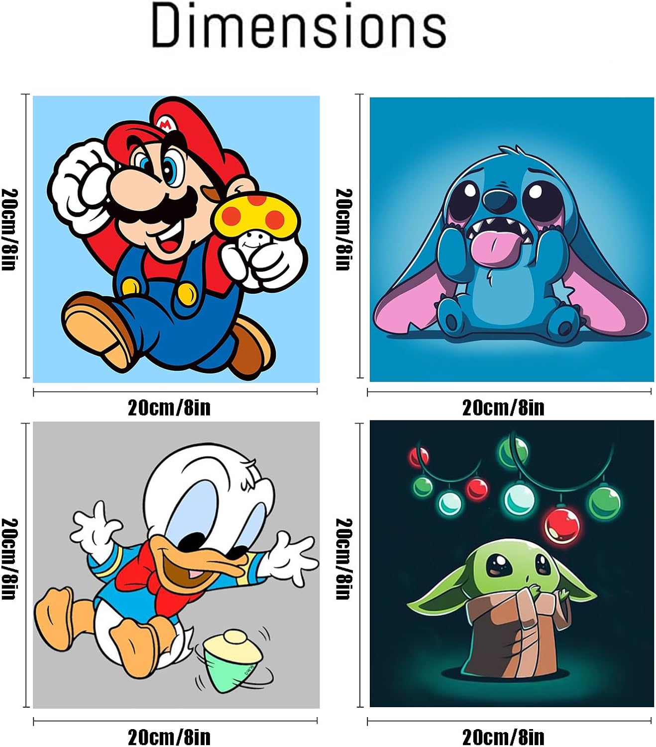 tigdtiu Paquete de 4 pinturas por números para niños, dibujos animados, pintura por números para niños de 4 a 8 a 12 años, pintura acrílica fácil de