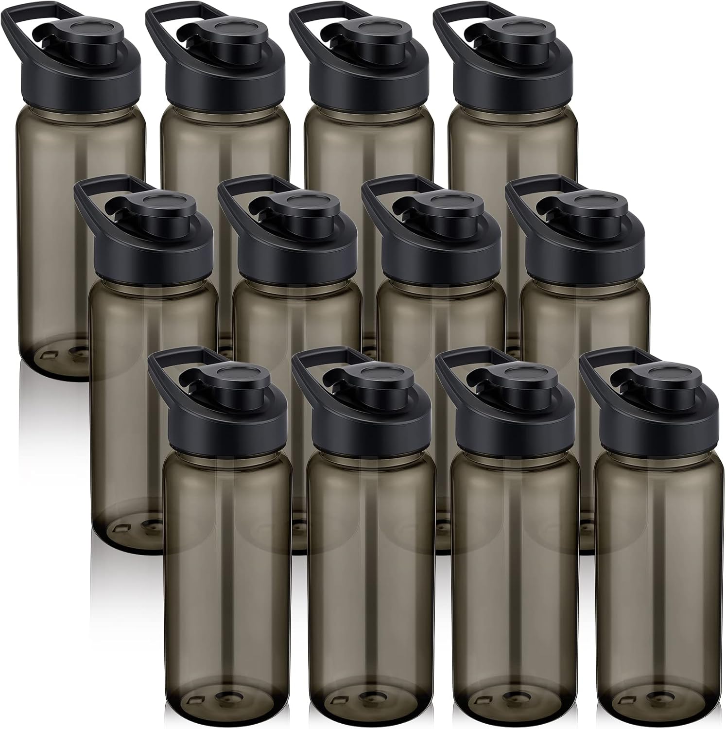 12 botellas deportivas de plástico de 17 onzas, botellas de agua reutilizables a granel, botellas de bebidas deportivas portátiles a granel, paquete
