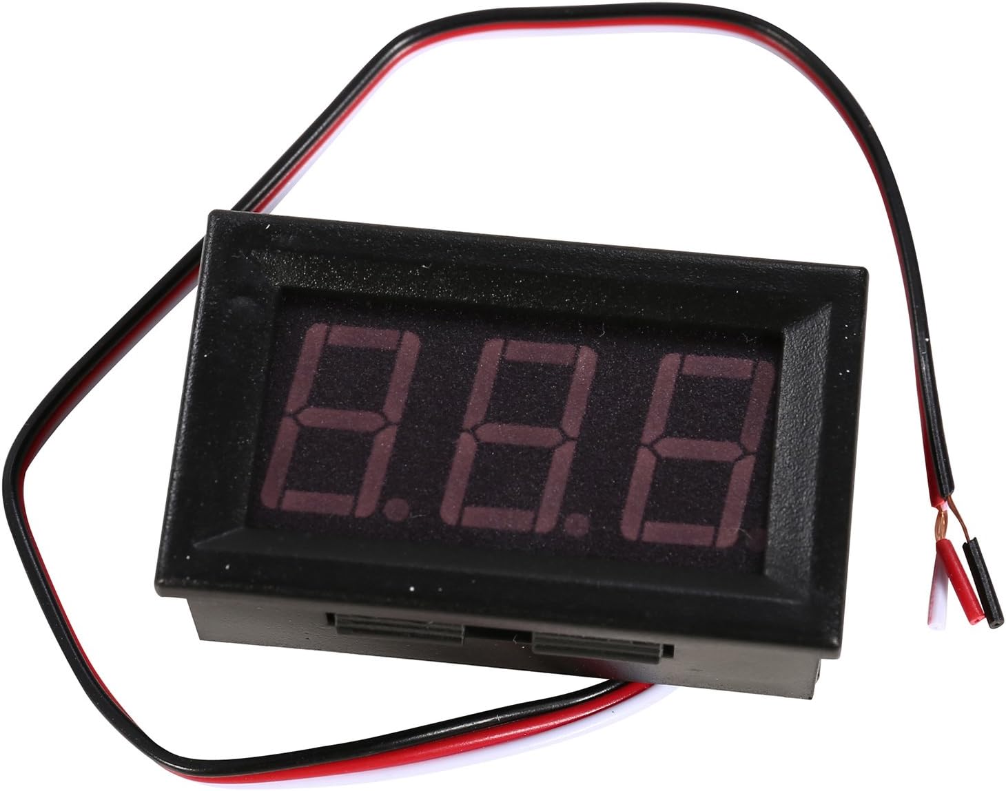 MATEE Voltímetro digital de 3 hilos DC 0.00-30.0V con pantalla LED verde y protección de polaridad inversa