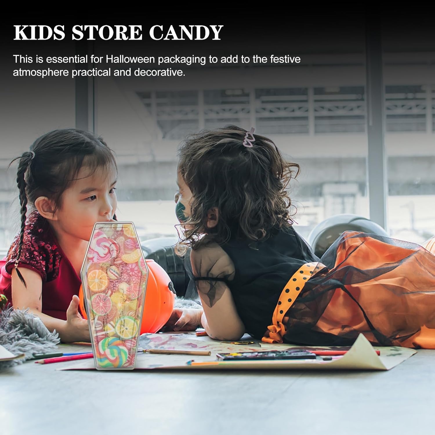 INOOMP Caja de dulces de ataúd de Halloween, caja de joyería transparente con tapa, decoración gótica del hogar para fiesta