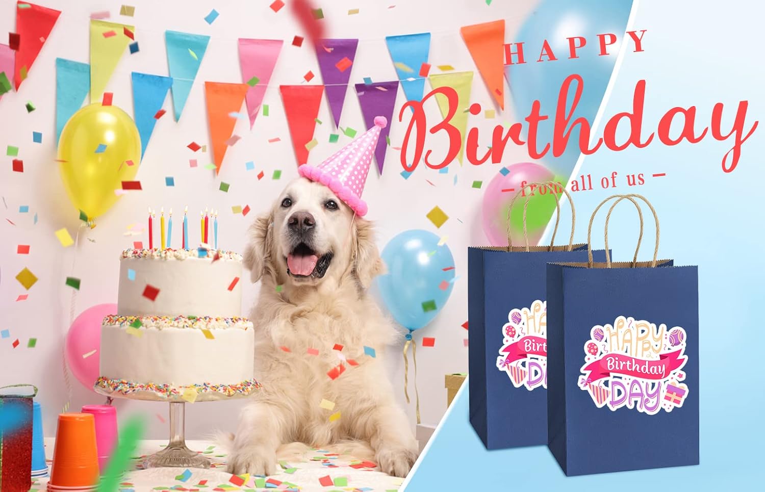 BagDream Bolsas de regalo de papel kraft de 5.25 x 3.75 x 8 pulgadas, pequeñas bolsas de papel con asas, bolsas de regalo para bodas, fiestas,