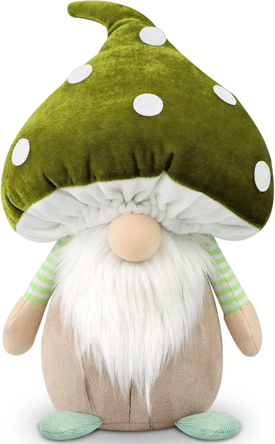 Gehydy Peluche de gnomo de hongo, gran decoración de primavera, Pascua, regalo hecho a mano, Tomte escandinavo relleno para el hogar, cocina,