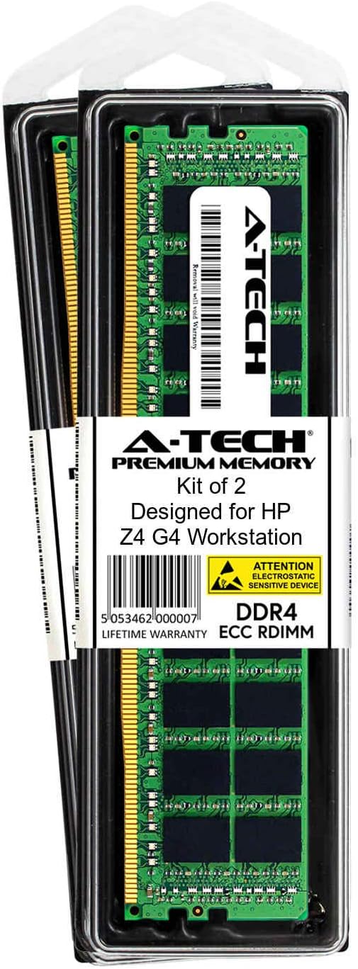 A-Tech Kit de 64 GB (2 x 32 GB) para estación de trabajo HP Z4 G4 – DDR4 PC4-21300 2666Mhz ECC registrado RDIMM 2Rx4 – Memoria RAM de servidor