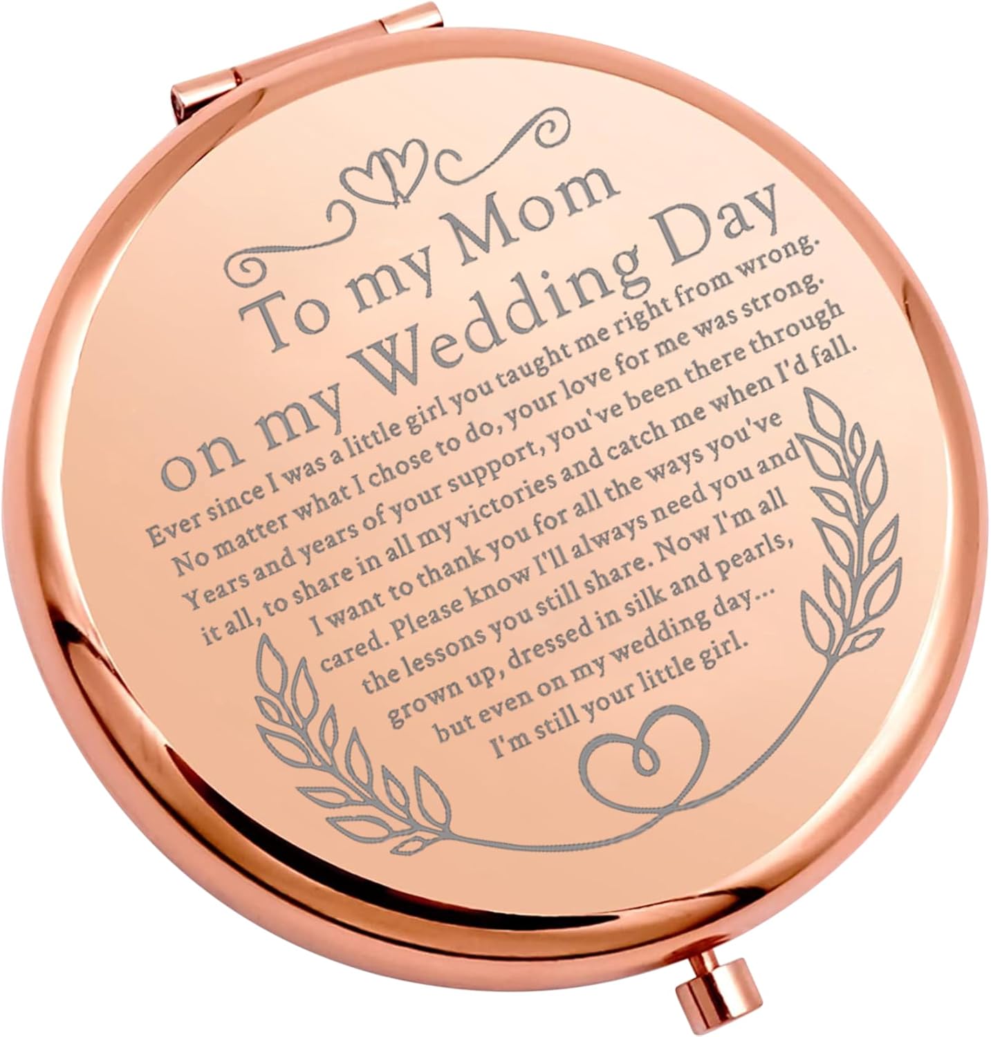 WSNANG Regalos de boda para mamá a mamá en mi día de boda, espejo de maquillaje para madre de la novia, regalo de recuerdo de boda (para mamá espejo)
