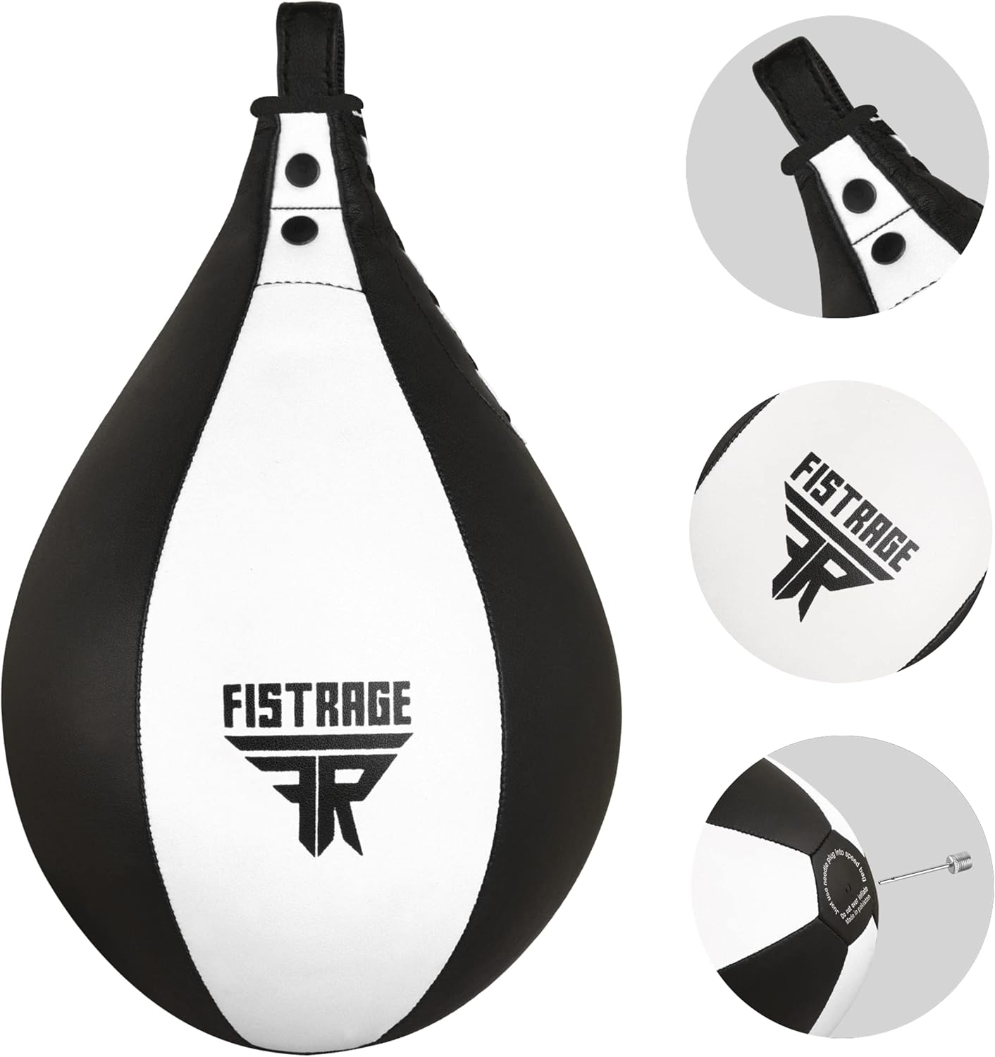 FISTRAGE – Bolsa de velocidad de cuero ligera, pelota de boxeo MMA, Muay Thai, entrenamiento de boxeo, Dodge Striking con colgante gratuito, kit de