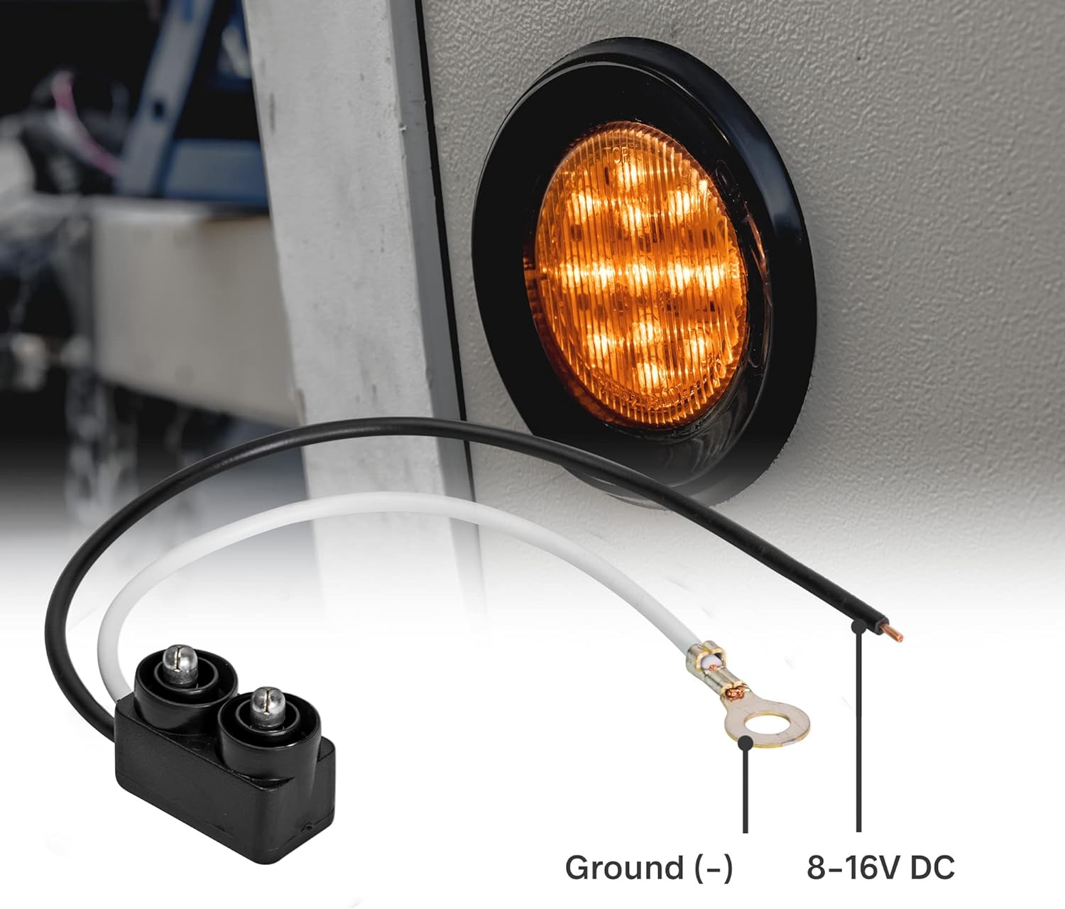 ONLINE LED STORE – Luces de delimitación lateral de 13 LED, redondas, de 6.35cm (padre)., Paquete de 1, Ambar