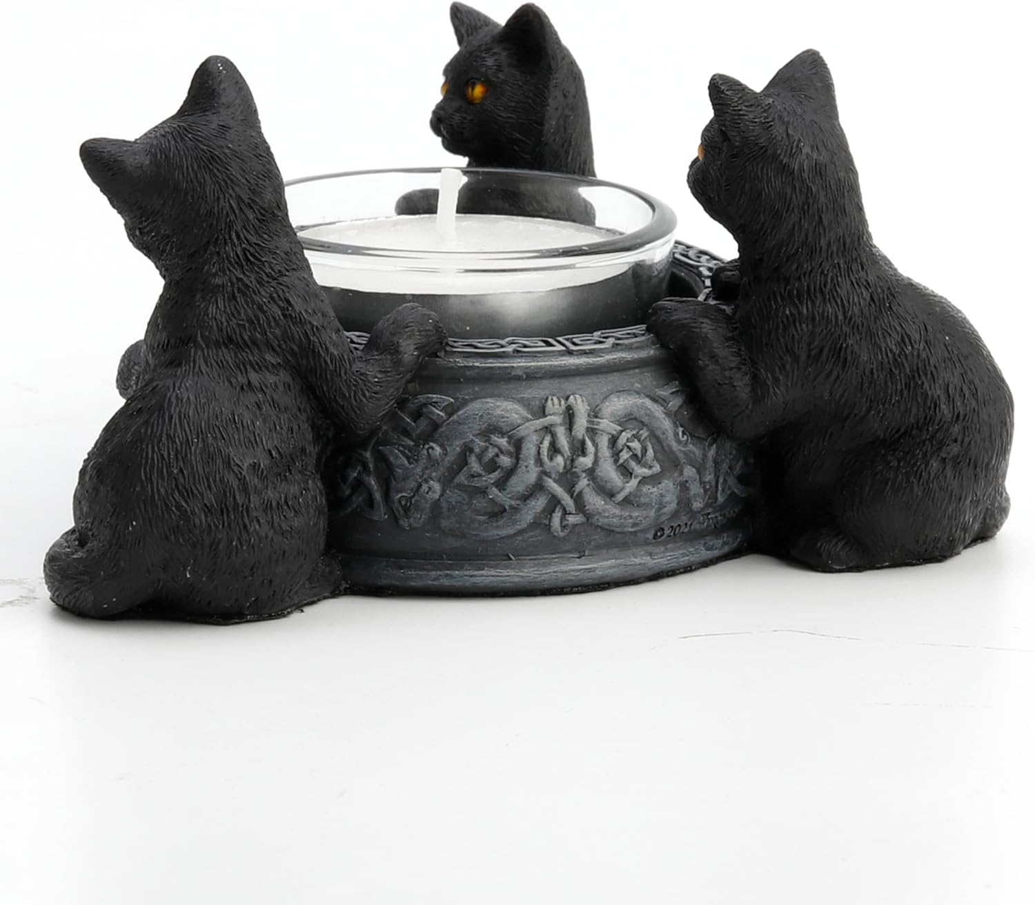 Veronese Design Figura pintada a mano de resina con forma de gato negro de 2 pulgadas