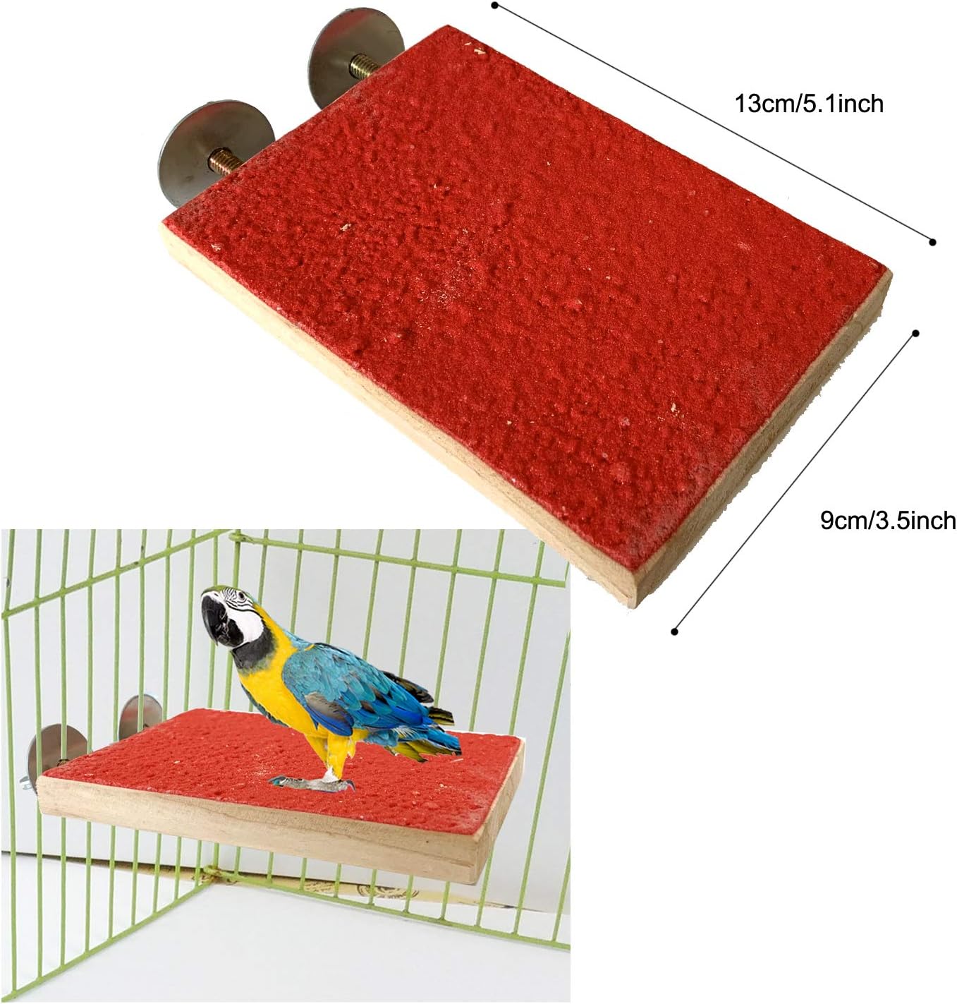 Accesorios para jaulas para pájaros, 8 piezas de plataforma colorida para percas para pájaros, hamaca de madera, columpios para pájaros con campanas