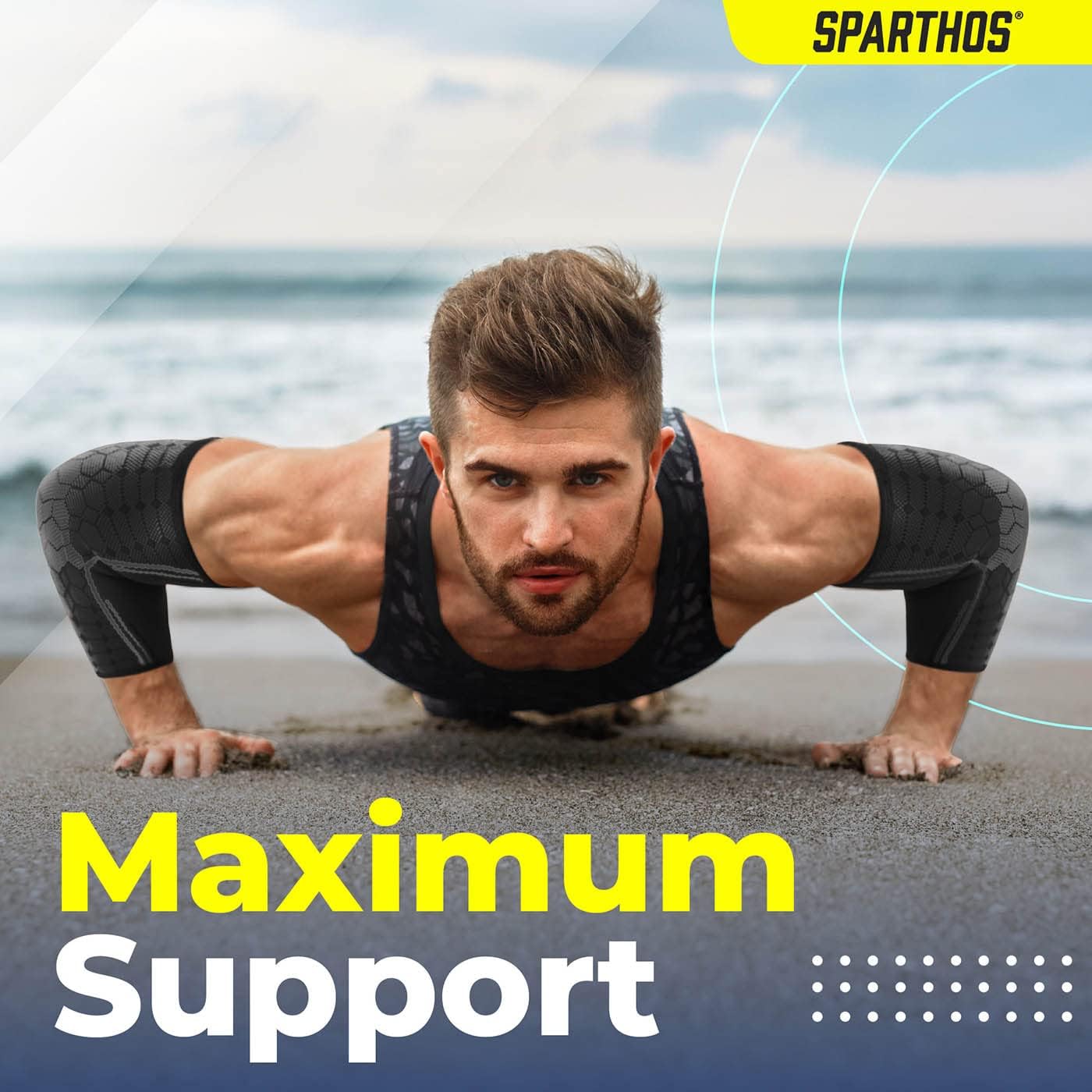 Sparthos – Par de coderas de compresión, para tenis y golf, para hombre y mujer, fabricadas con una innovadora mezcla elástica transpirable