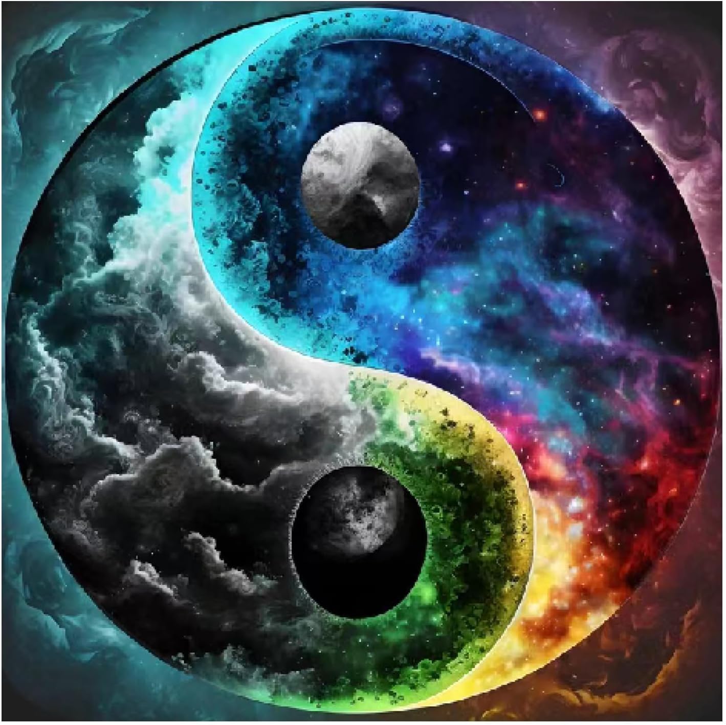 clothmile Yin Yang Eye Diamond Kits para adultos principiantes Taladro redondo completo 30 colores DIY Yin Yang Eye Diamond Art Kits para decoración