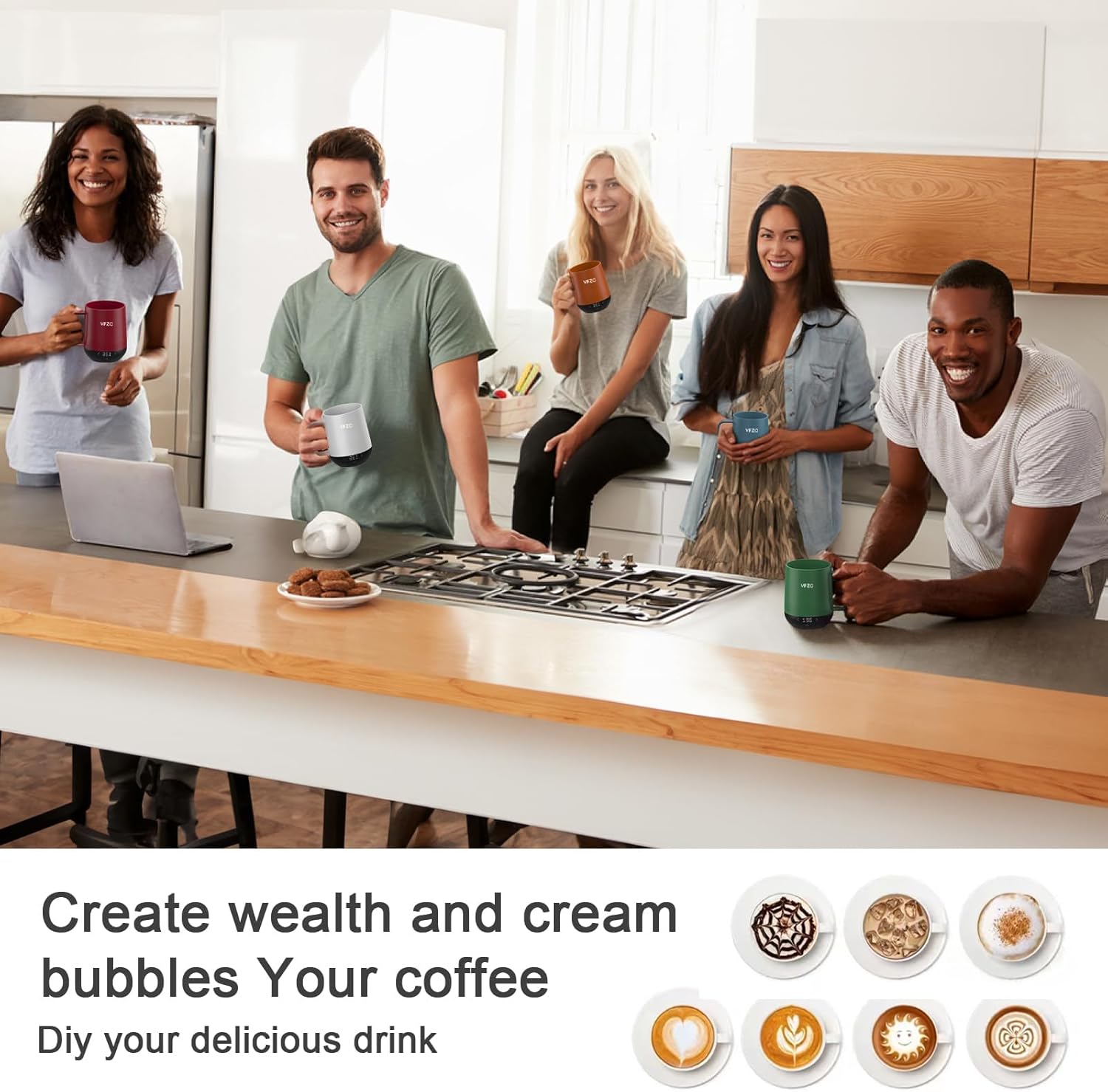 Taza inteligente con control de temperatura, pantalla LED de taza de café autocalentable, duración de la batería de 180 minutos, caliente hasta 149